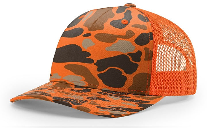 Richardson 112PFP Blaze Orange Duck Camo Hat
