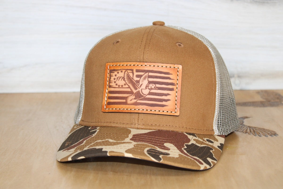 Wood Duck Leather Patch Camo Hat
