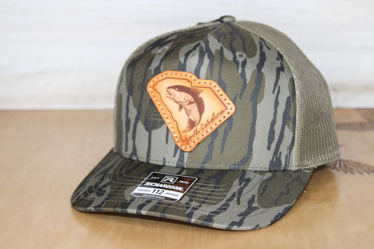 SC Redfish Leather Patch Hat Camo