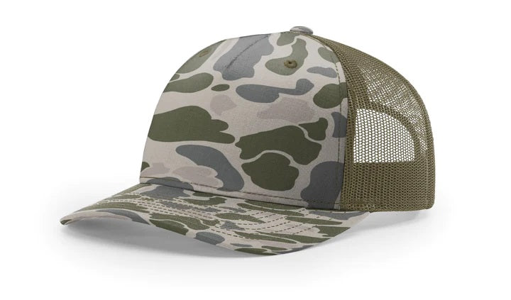 Marsh Duck Camo Leather Patch Hat