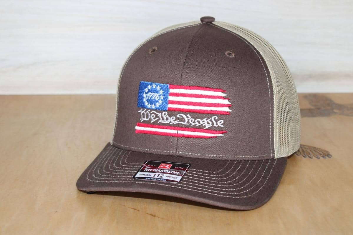 We The People embroidered hat brown