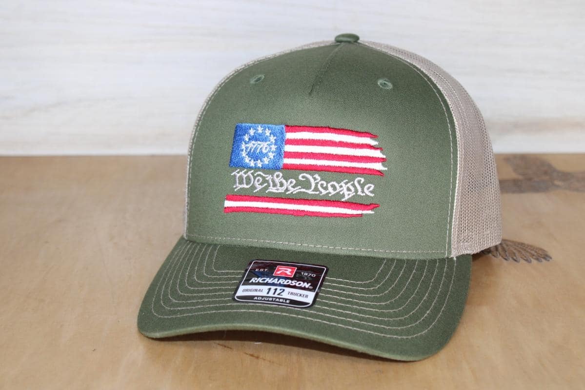 We The People embroidered hat olive