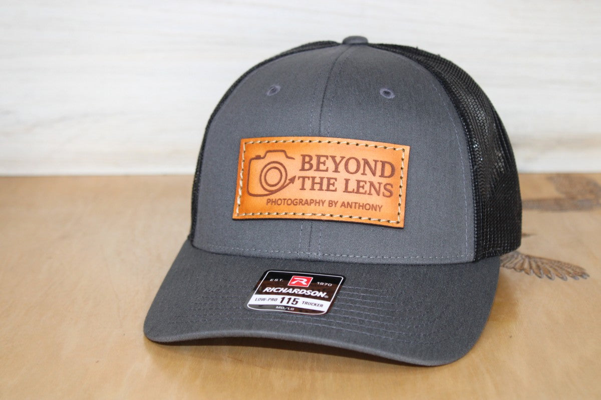 Richardson 115 Leather Patch Hat Grey black