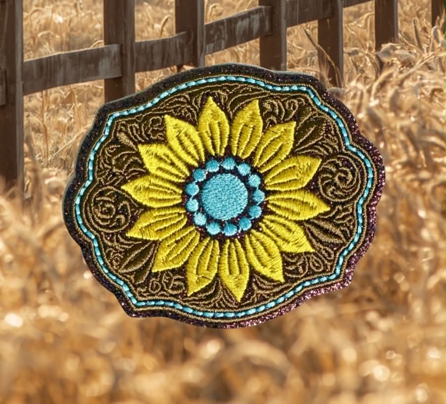 Western Sunflower Custom Trucker Hat Patch