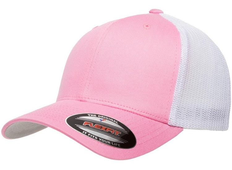 YP Flexfit 6511 Southern Brand Patch Hat Pink White