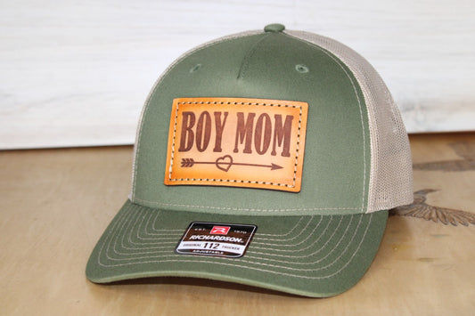 Boy Mom Leather Patch Hat