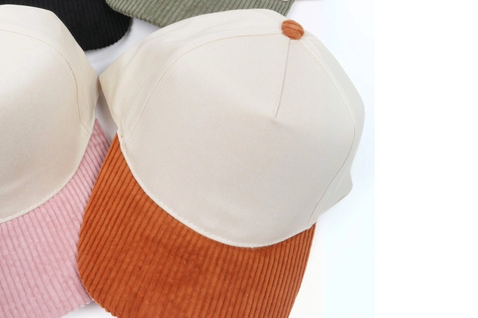 Corduroy Brim 5 Panel Baseball Cap