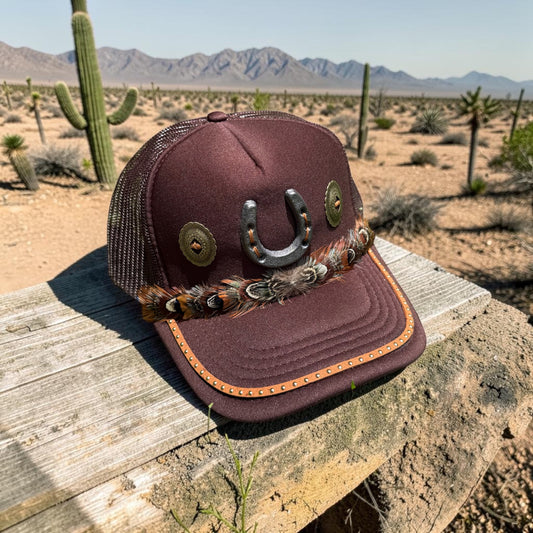 Horseshoe Concho Western Trucker Hat