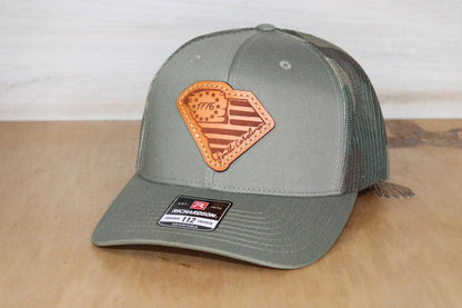 South Carolina American Flag Leather Patch Hat