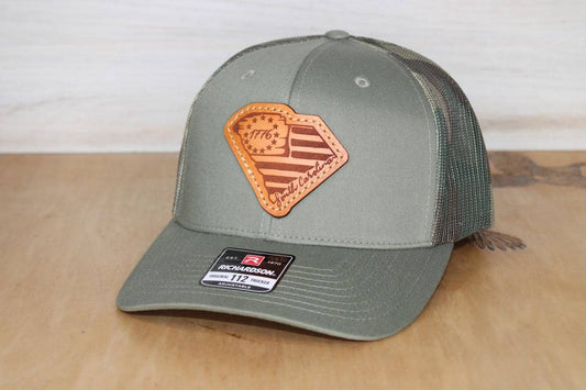 South Carolina American Flag Leather Patch Hat
