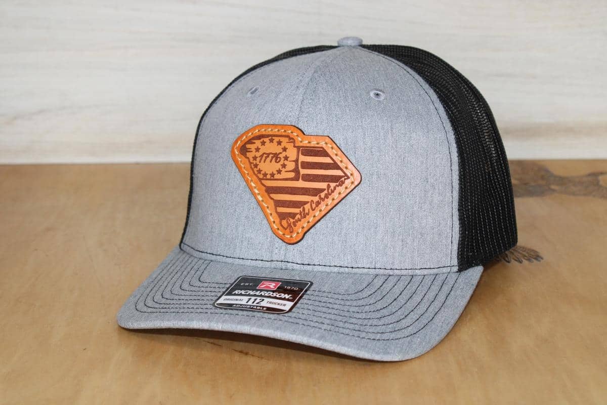 South Carolina American Flag Leather Patch Hat