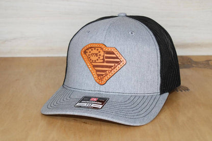 South Carolina American Flag Leather Patch Hat