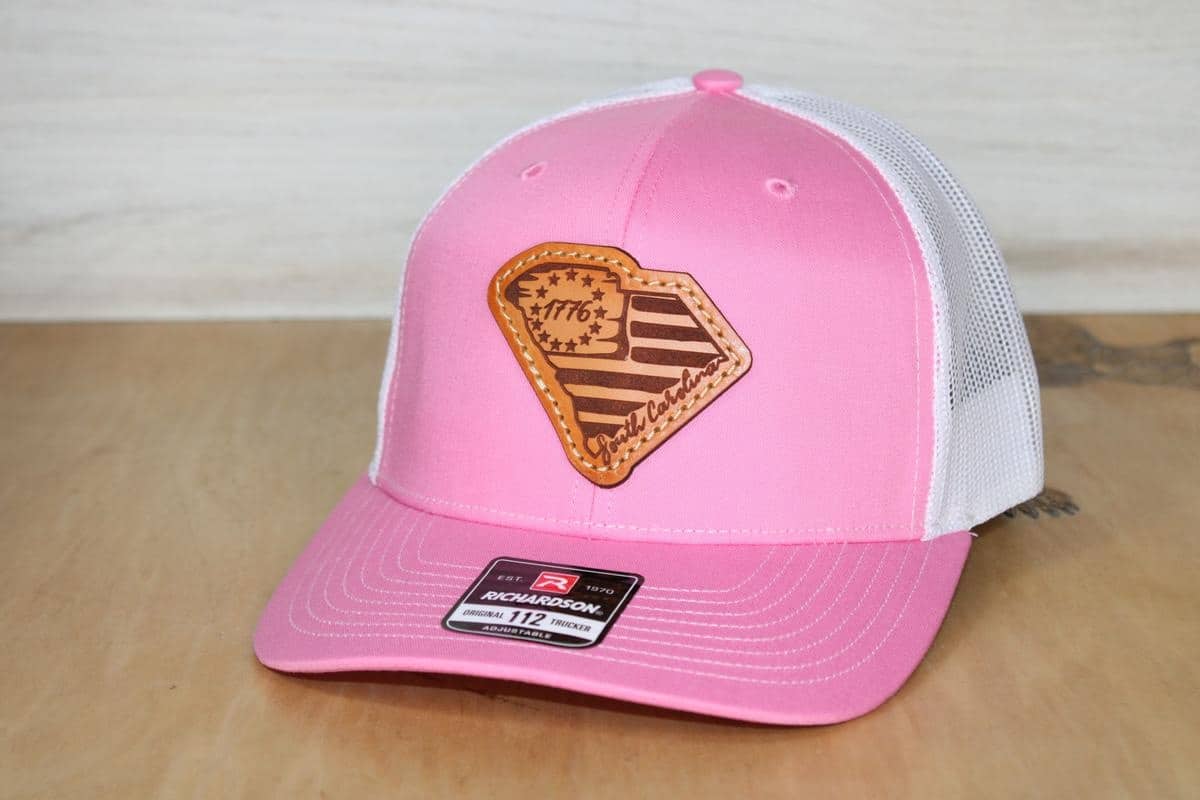 South Carolina American Flag Leather Patch Hat