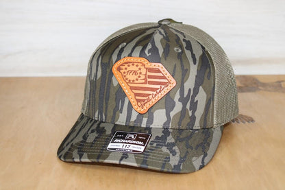 Richardson 112PFP Duck Camo Leather Patch Hat