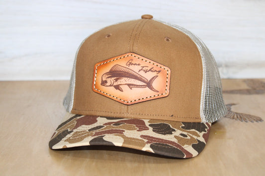 Mahi Mahi Leather Patch Camo Hat