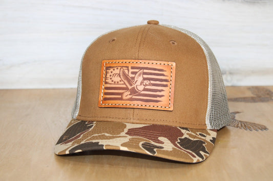 Wood Duck Leather Patch Camo Hat