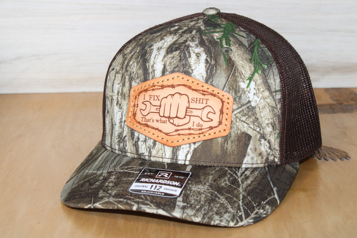 Blue Collar I Fix Shit Patch Hat Camo