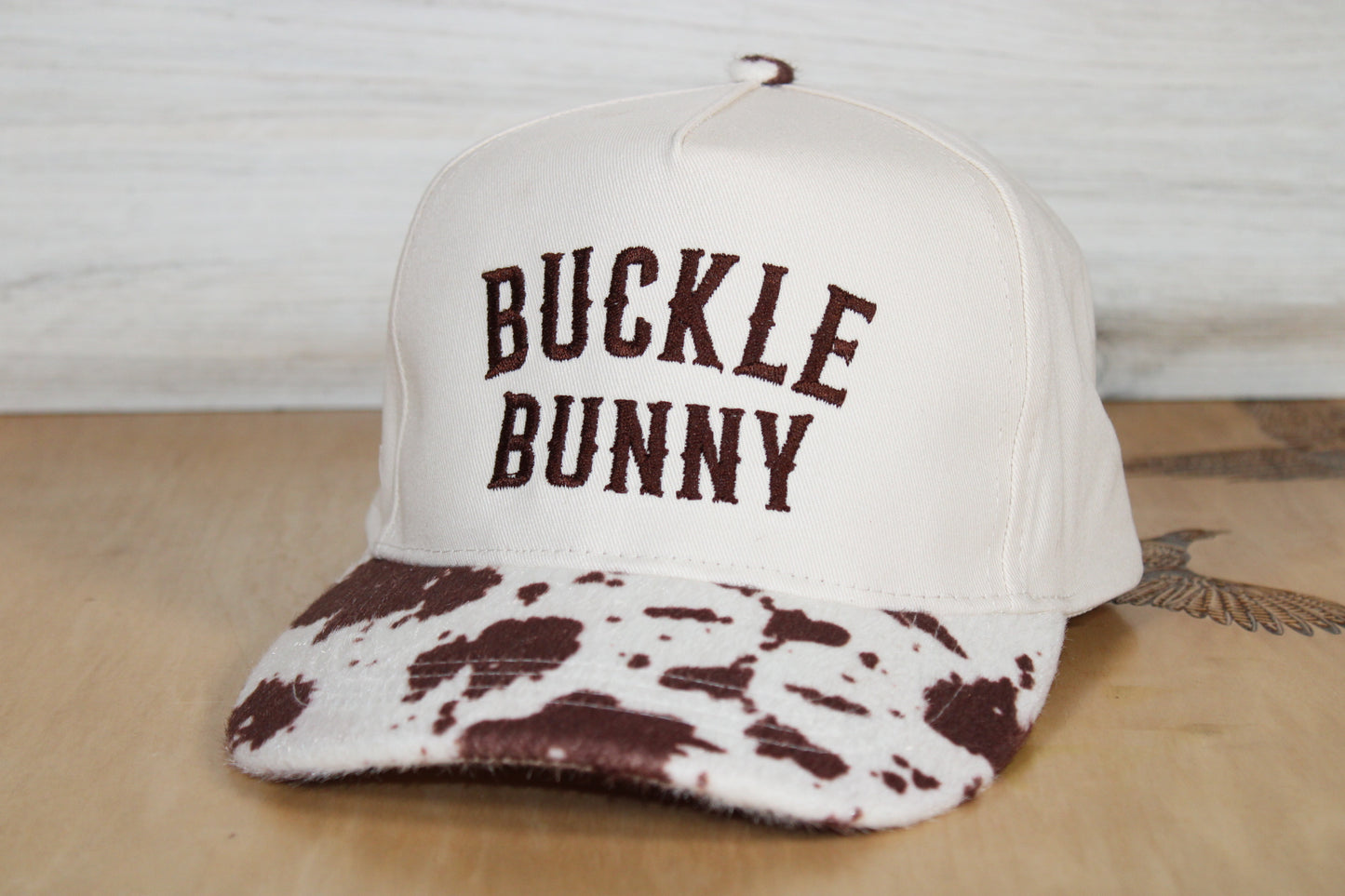 Brown Cow Print Hat Buckle Bunny