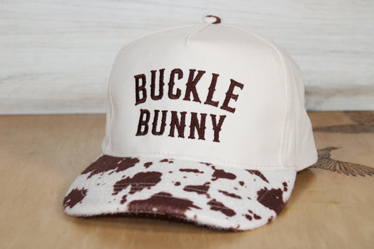 Brown Cow Print Hat Buckle Bunny