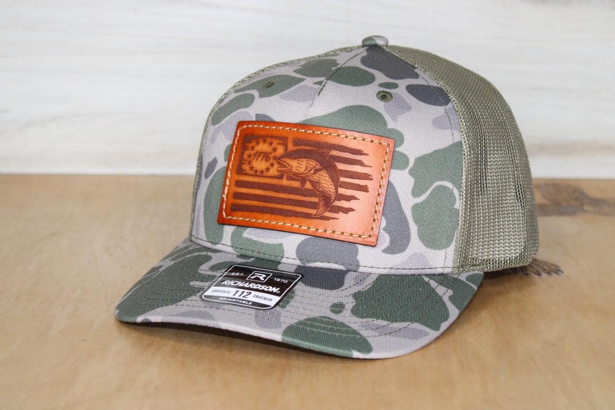 Richardson 112PFP Duck Camo Leather Patch Hat