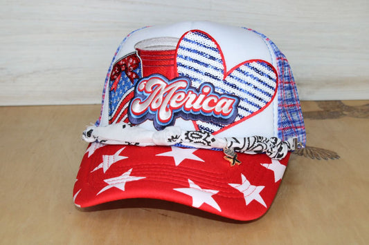 'Merica Patriotic Trucker Hat