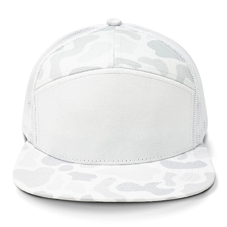 Chaisin' Tail Old School 7 Panel Camo Leather Patch Hat