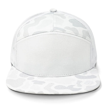Chaisin' Tail Old School 7 Panel Camo Leather Patch Hat