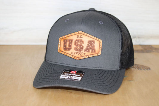 USA Leather Patch Hat