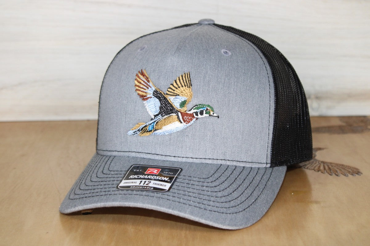 Wood Duck Embroidered Hat Grey Blk