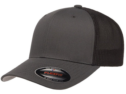 YP Flexfit 6511 Southern Brand Patch Hat Charcoal Black
